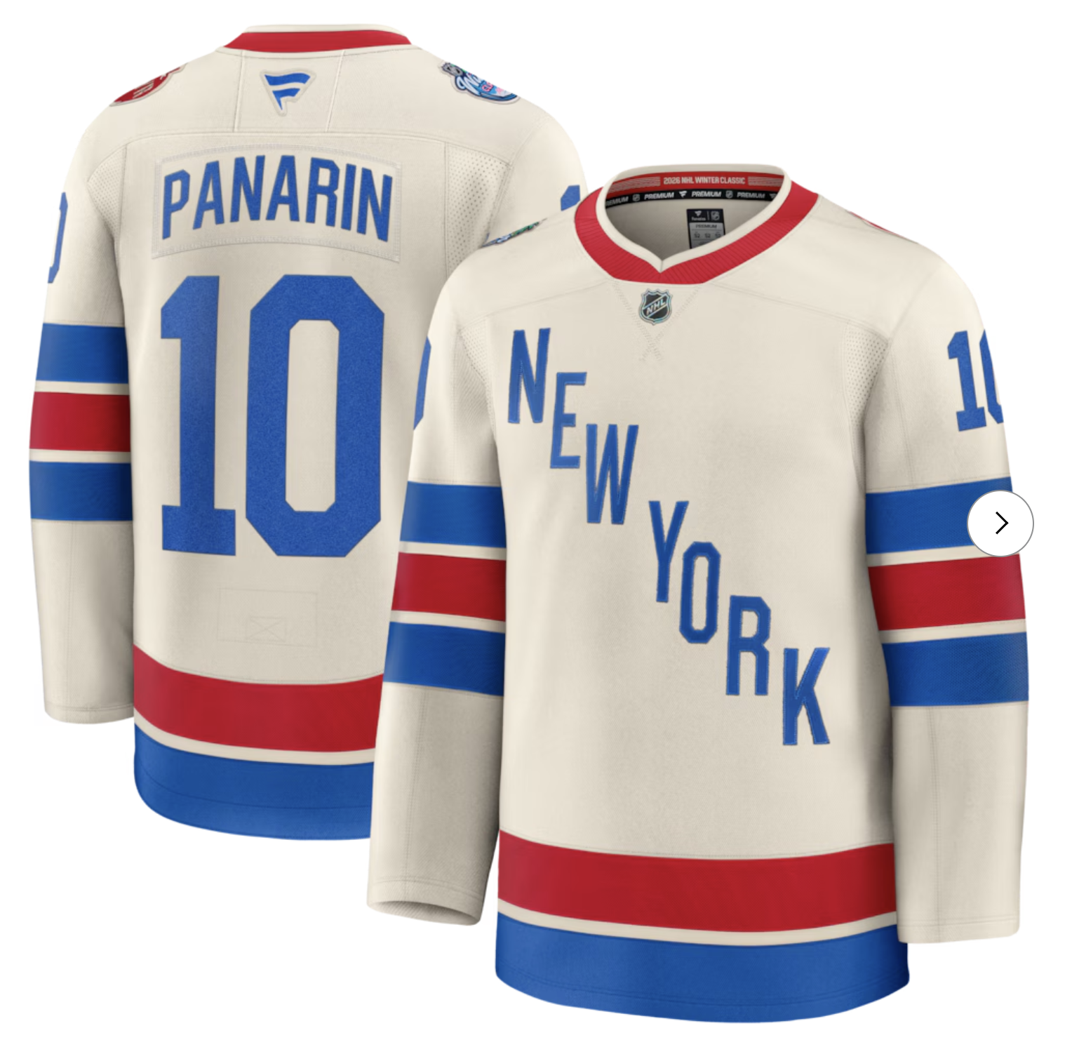 #10 Artemi Panarin New York Rangers Fanatics 2026 NHL Winter Classic Premium Jersey