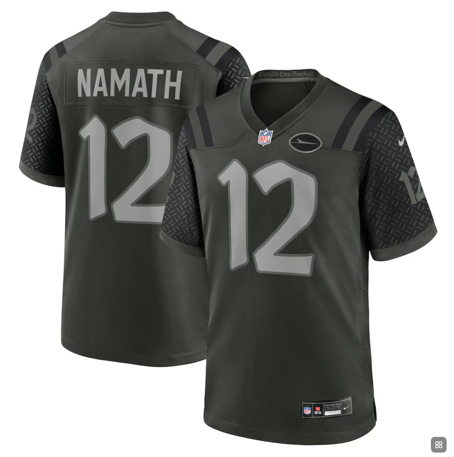 #12 Joe Namath New York Jets Nike 2025 Rivalries Collection Retired Player Game Jersey