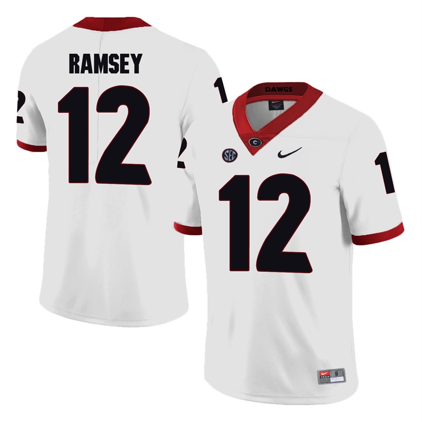 #12 White Georgia Bulldogs Brice Ramsey Jersey