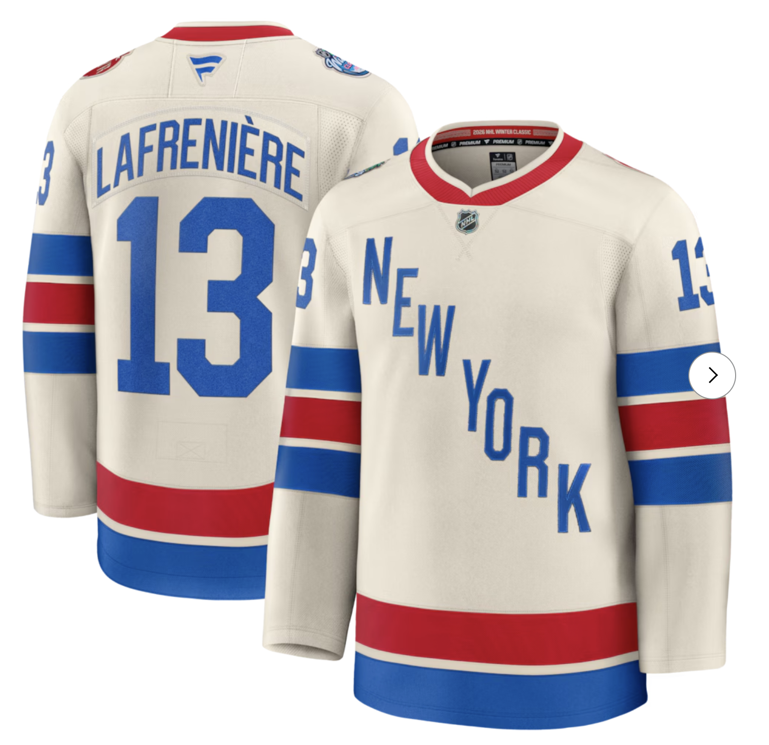 #13 Alexis Lafreniere New York Rangers Fanatics 2026 NHL Winter Classic Premium Jersey