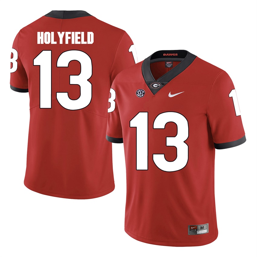 #13 Red Georgia Bulldogs Elijah Holyfield Jersey