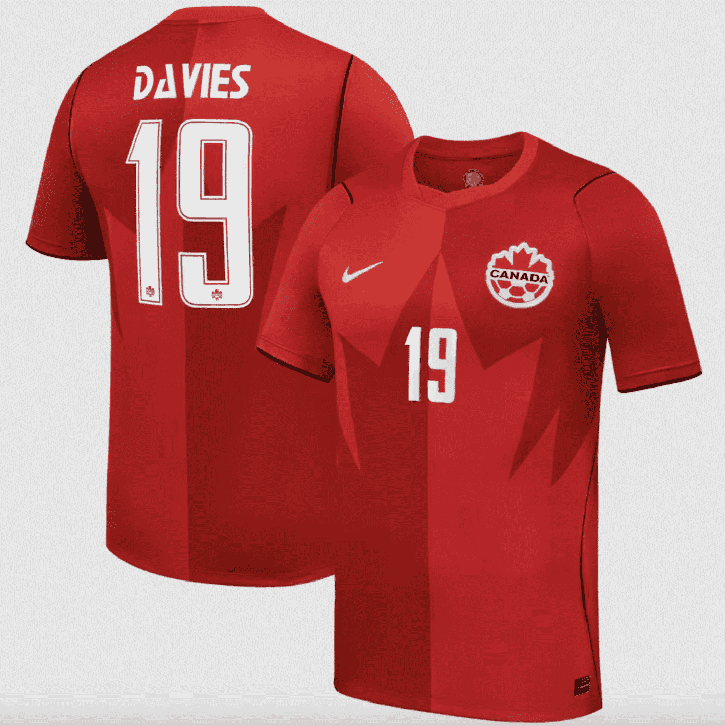 #19 Alphonso Davies Canada Soccer Nike 2026 Away Stadium Replica Jersey red