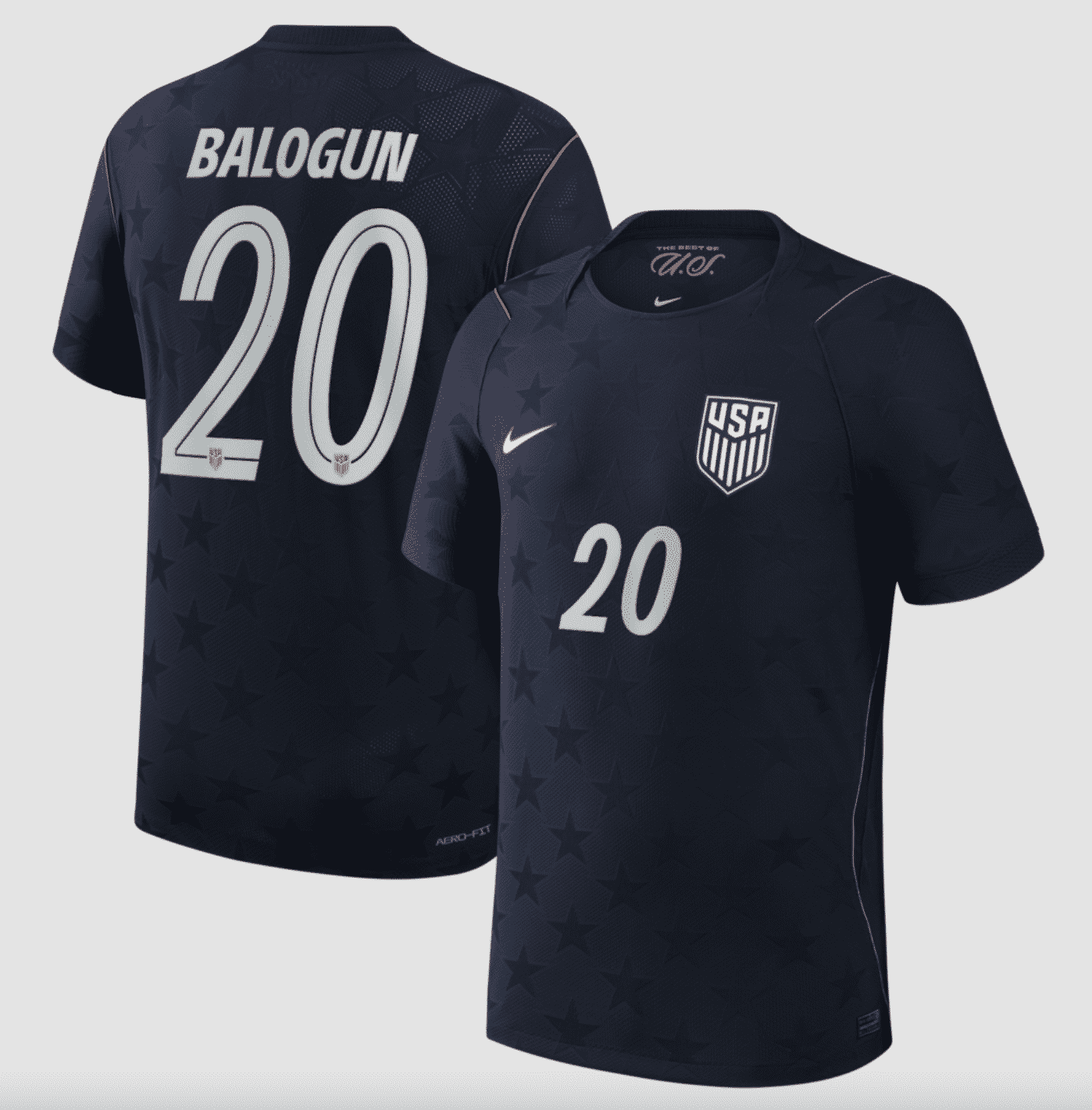 #20 Folarin Balogun USMNT Nike 2026 Away Match Authentic Jersey navy