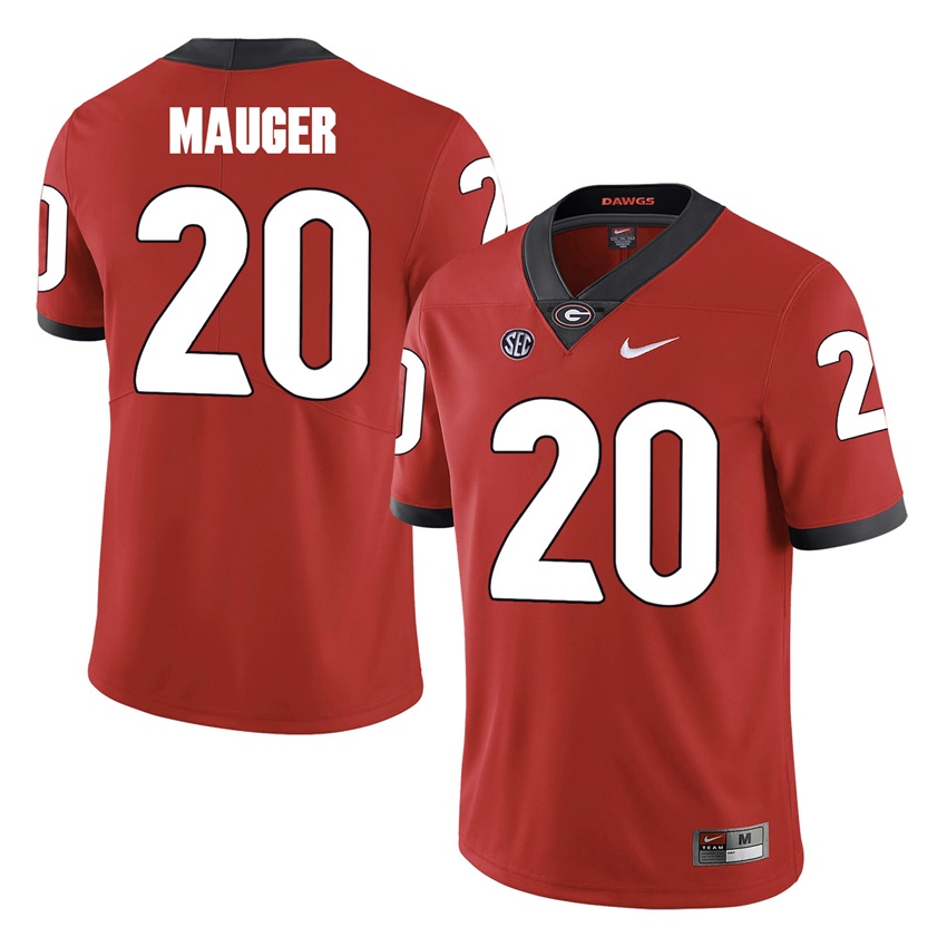 #20 Red Georgia Bulldogs Quincy Mauger Jersey