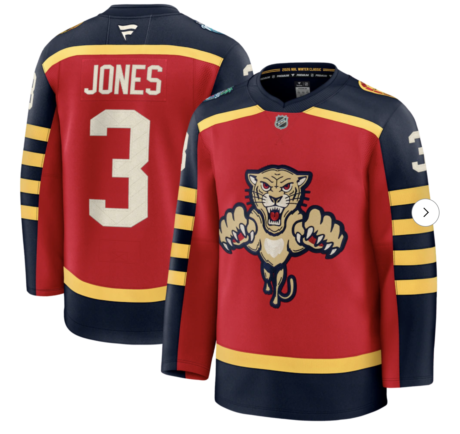 #3 Seth Jones Florida Panthers Fanatics 2026 NHL Winter Classic Premium Jersey 