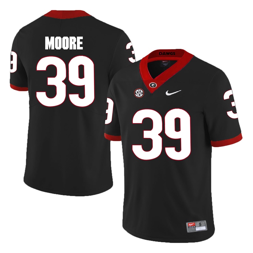 #39 Black Georgia Bulldogs Corey Moore Jersey