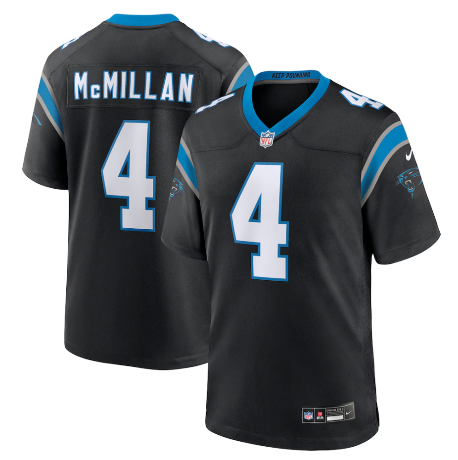 #4 Tetairoa McMillan Carolina Panthers Nike 2025 NFL Draft First Round Pick Game Jersey