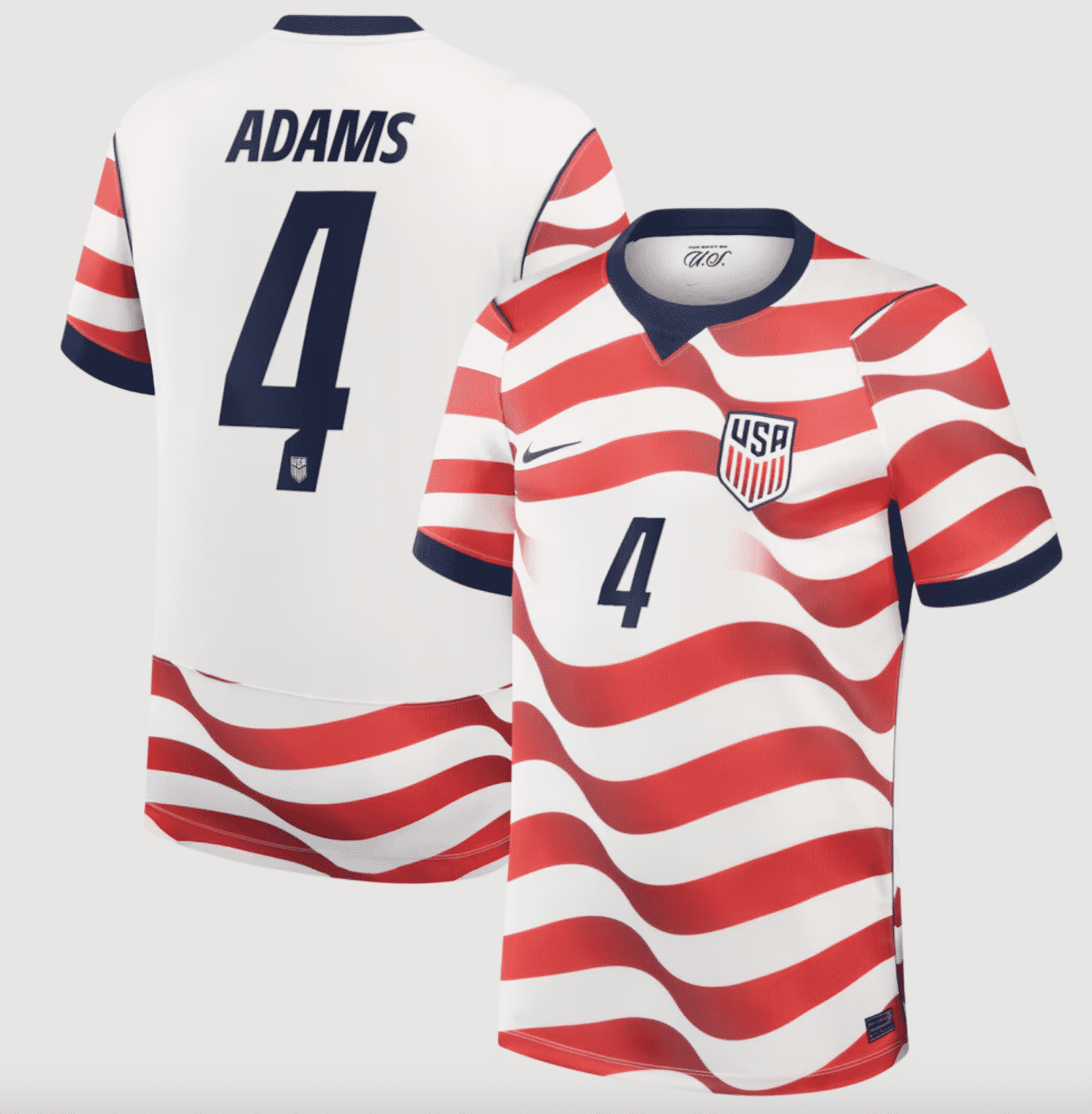#4 Tyler Adams USMNT Nike 2026 Home Stadium Replica Jersey 