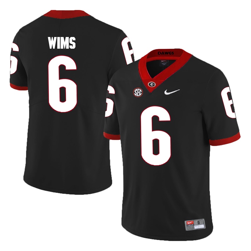 #6 Black Georgia Bulldogs Javon Wims Jersey