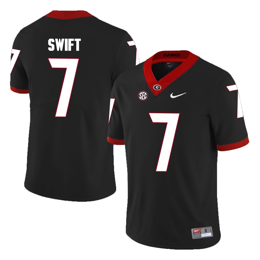 #7 Black Georgia Bulldogs D'Andre Swift Jersey
