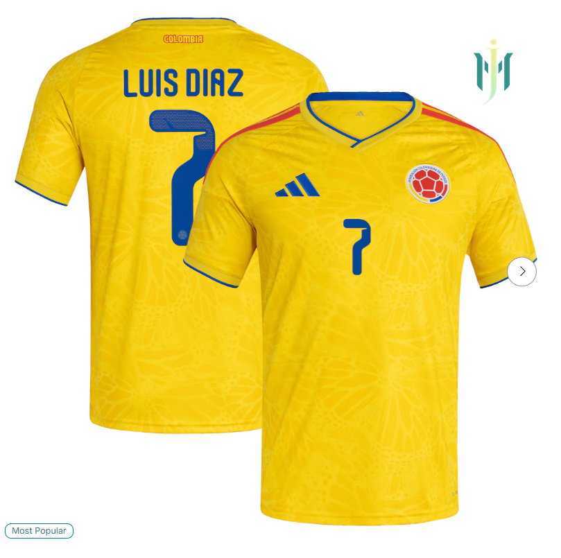 #7 Luis Diaz Colombia National Team adidas 2026 Home Replica Jersey