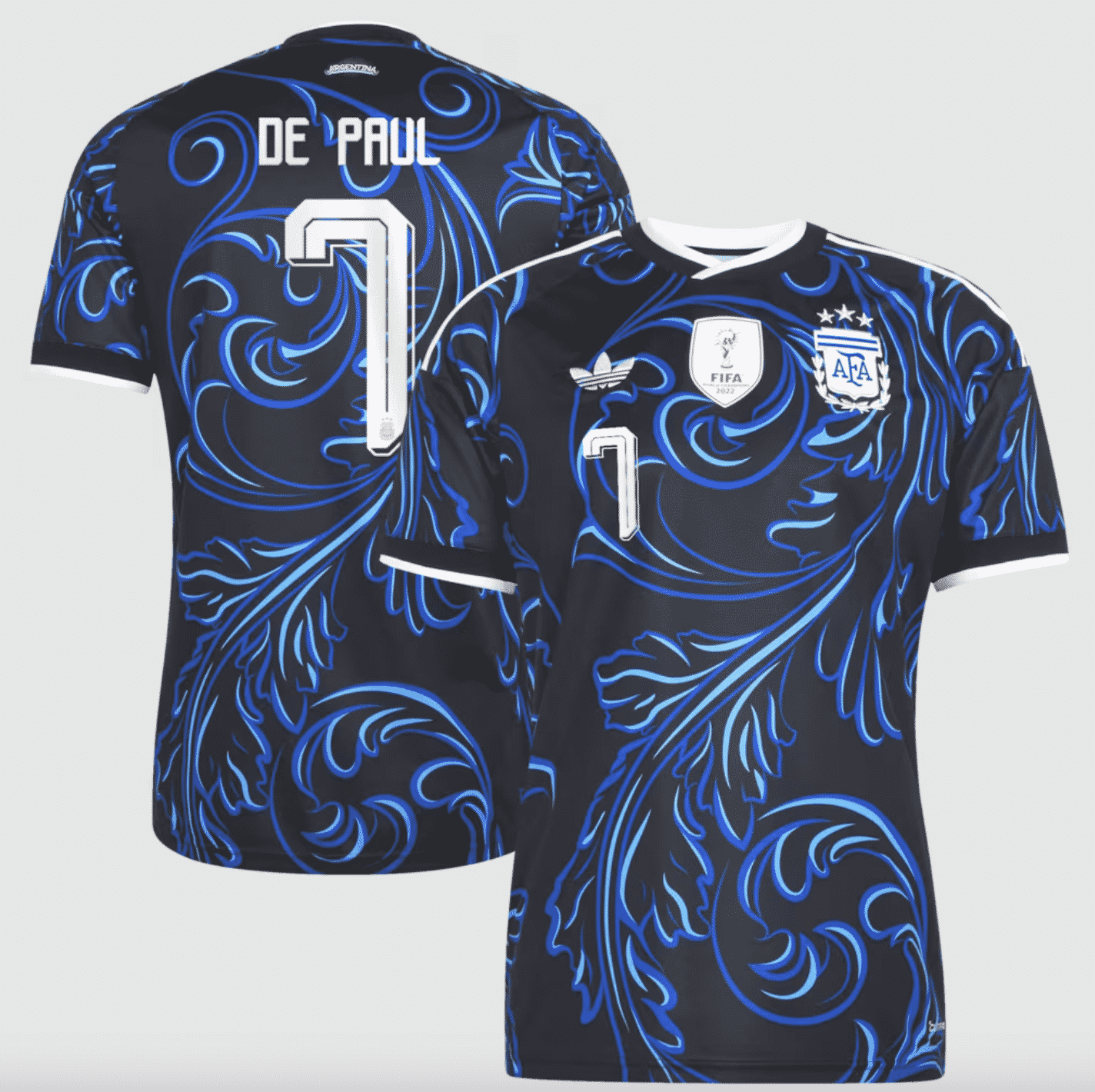 #7 Rodrigo De Paul Argentina National Team adidas 2026 Away Replica Jersey