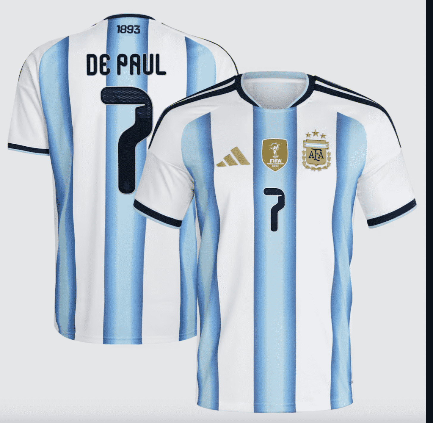 #7 Rodrigo De Paul Argentina National Team adidas 2026 Away Replica Jersey white