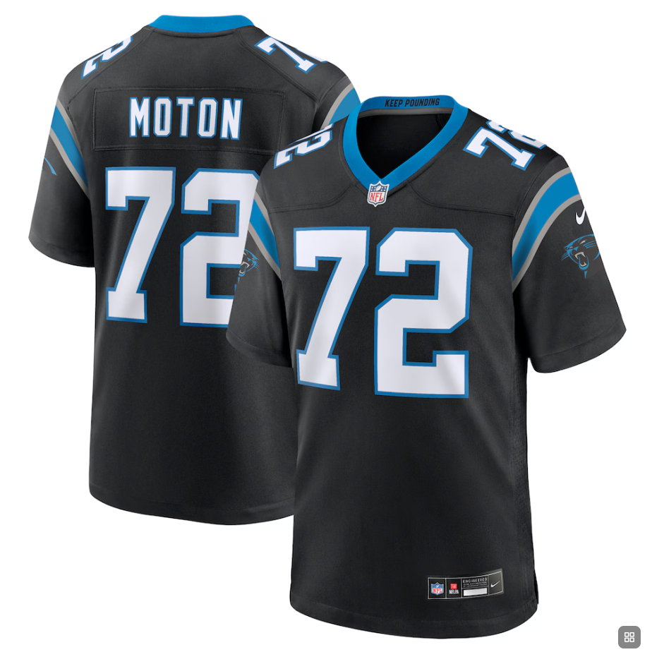 #72 Taylor Moton Carolina Panthers Nike Team Game Jersey