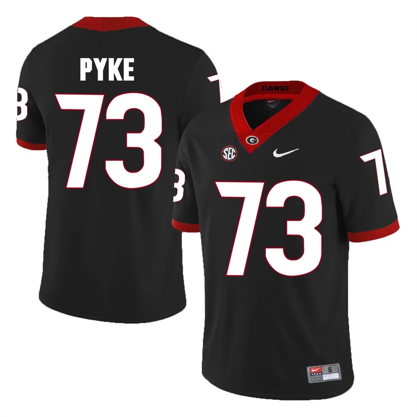 #73 Black Georgia Bulldogs Greg Pyke Jersey