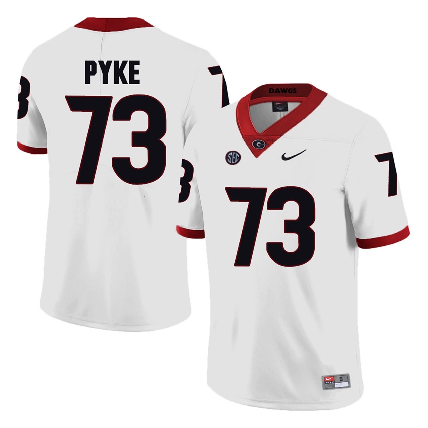 #73 White Georgia Bulldogs Greg Pyke Jersey