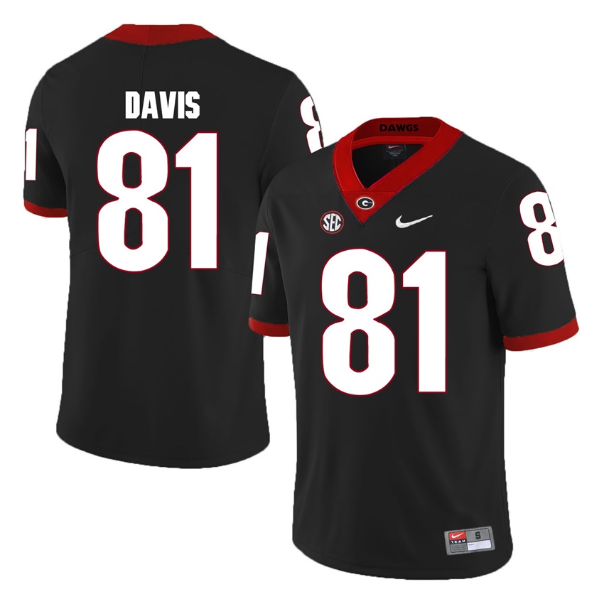 #81 Black Georgia Bulldogs Reggie Davis Jersey