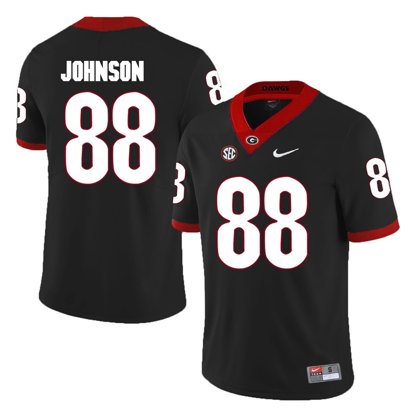 #88 Black Georgia Bulldogs Toby Johnson Jersey