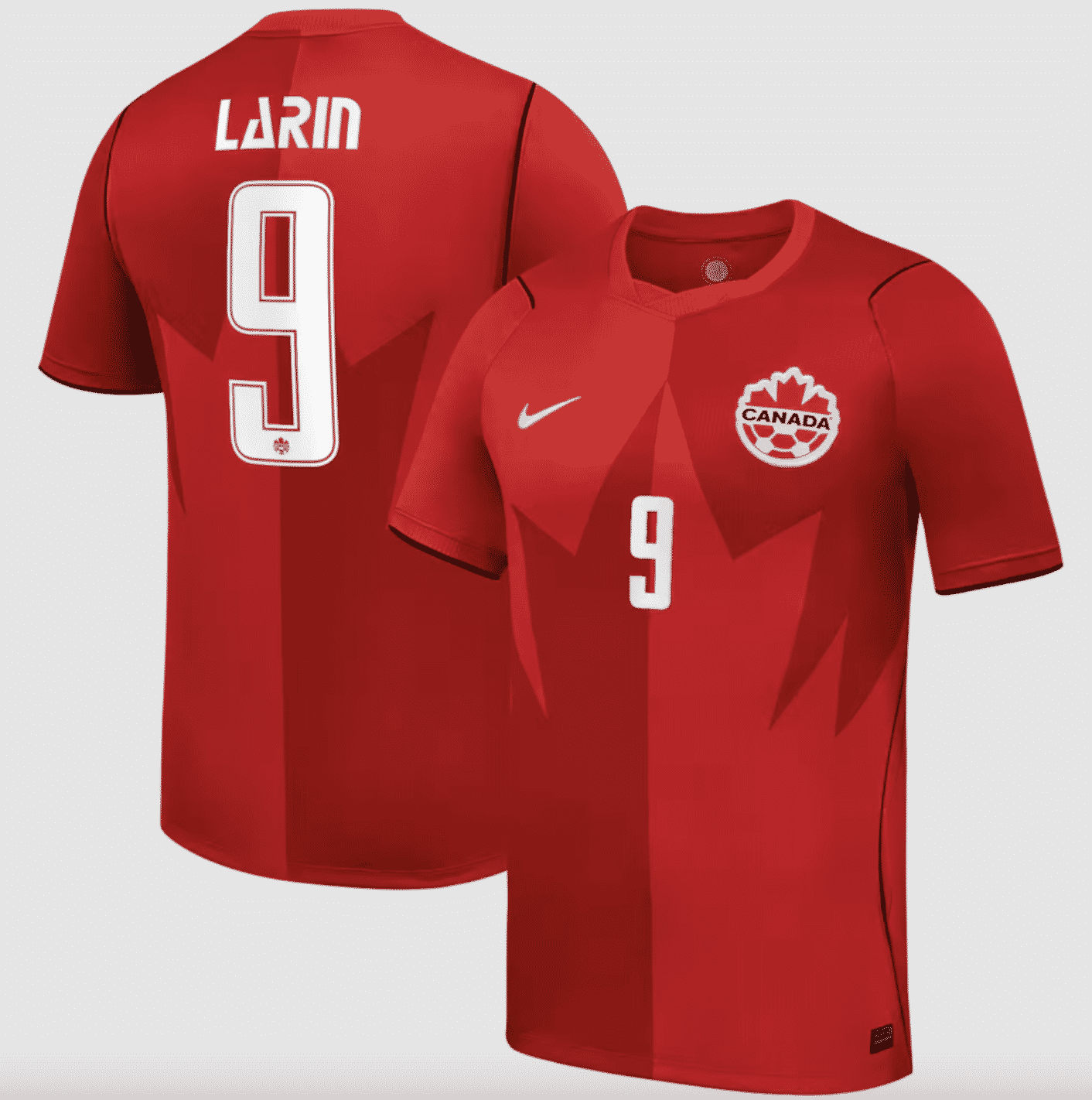 #9 Cyle Larin Canada Soccer Nike 2026 Home Stadium Replica Jersey  red