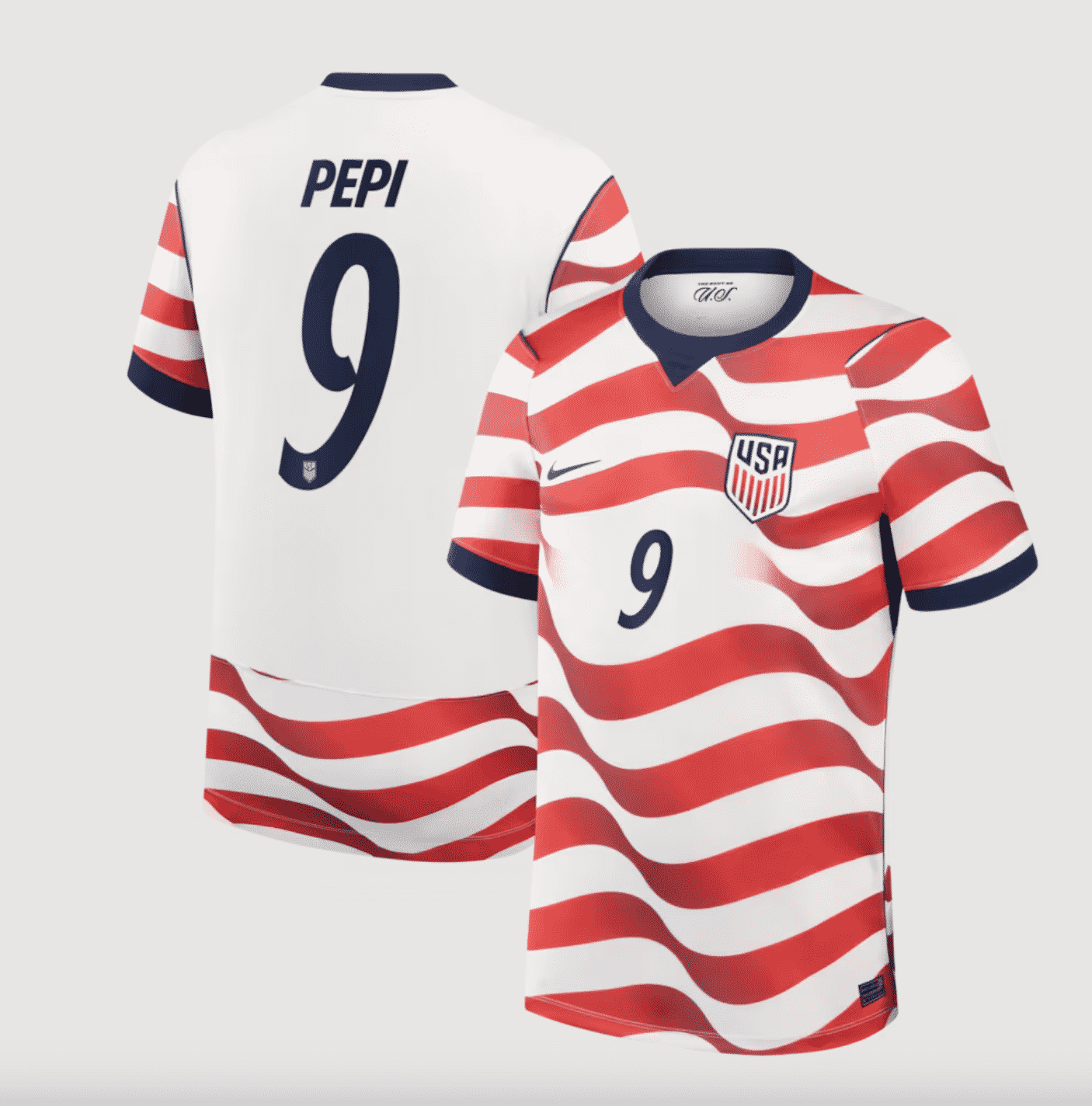 #9 Ricardo Pepi USMNT Nike 2026 Home Stadium Replica Jersey