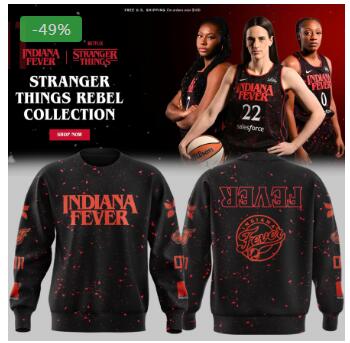 -49%Indiana Fever Stranger Things Rebel Swingman Limited Edition Black   SWEATSHIRTs