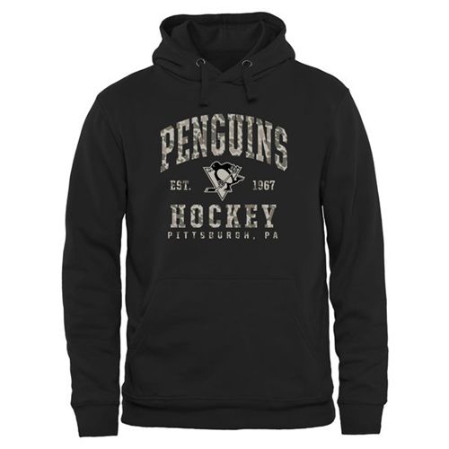 Pittsburgh Penguins Black Camo Stack Pullover Hoodie