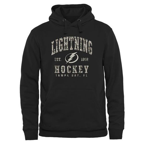 Tampa Bay Lightning Black Camo Stack Pullover Hoodie