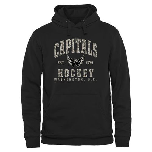 Washington Capitals Black Camo Stack Pullover Hoodie