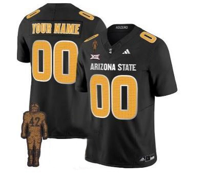  Arizona State Sun Devils Custom  2025 XII Black Football Game Jersey 