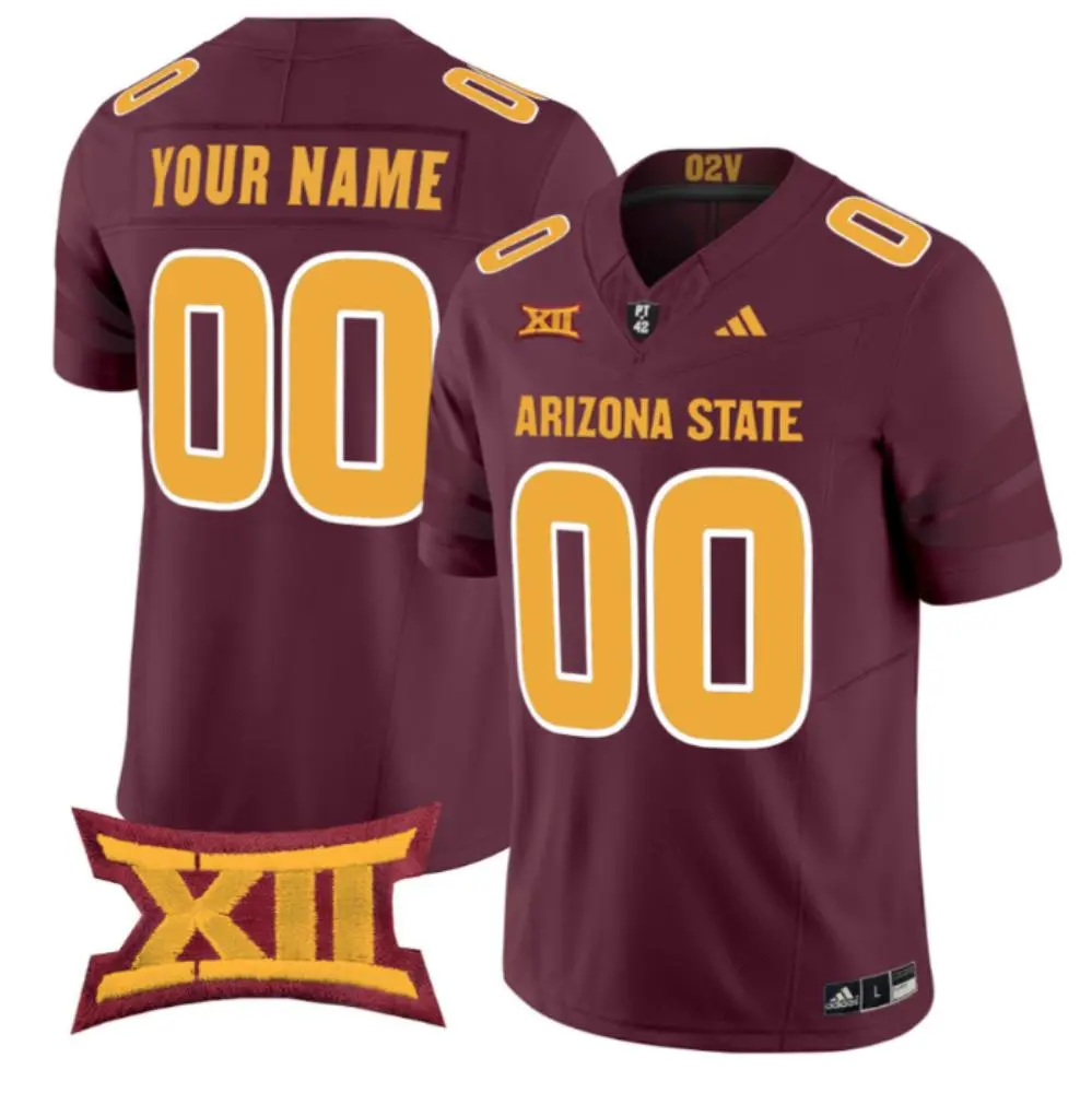  Arizona State Sun Devils Custom 2025 XII Maroon Football Game Jersey 