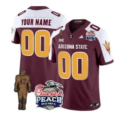  Arizona State Sun Devils Custom Maroon White Gratitude Football Limited Jersey 