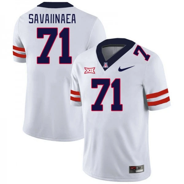  Arizona Wildcats #71 Jonah Savaiinaea Nike White 2024 XII College Football Game Jersey 