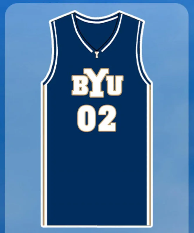  BYU Cougars Custom Navy Basketball Retro Jersey 