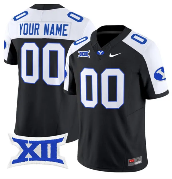  BYU Cougars Custom Nike Black White Gratitude Football Limited Jersey 