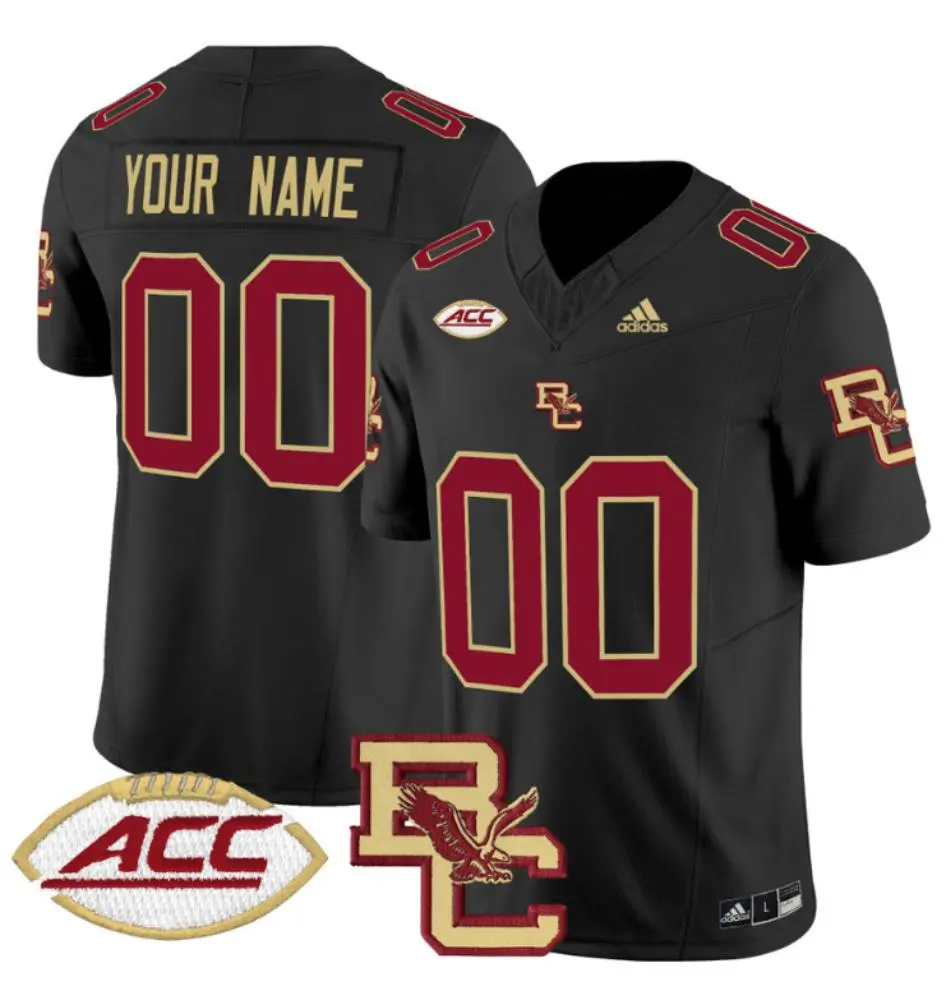 Boston College Eagles Custom 2022 Adidas Black Football Jersey 