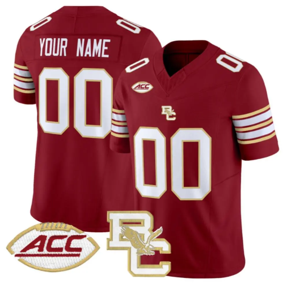  Boston College Eagles Custom New Balance 2025 Maroon Football Game Jersey 