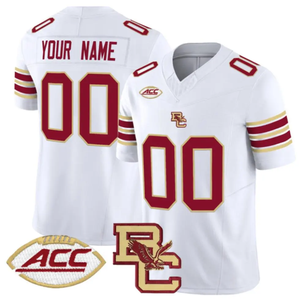  Boston College Eagles Custom New Balance 2025 White Football Game Jersey 
