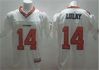  CFL BC Lions #14 Travis Lulay  White Jersey 