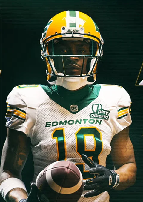  CFL Edmonton Elks #19 Kurleigh Gittens Jr. 2025 Away White Jersey 