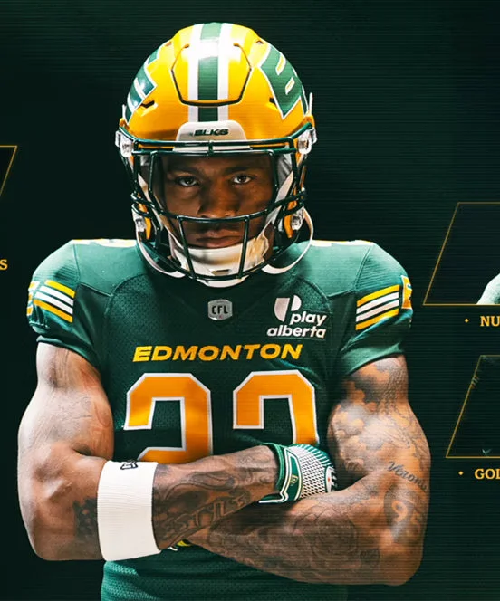  CFL Edmonton Elks #22 Javon Leake 2025 Home Green Jersey 