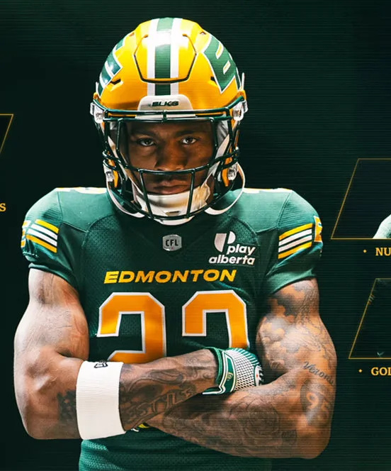  CFL Edmonton Elks #22 Javon Leake 2025 Home Green Jersey 