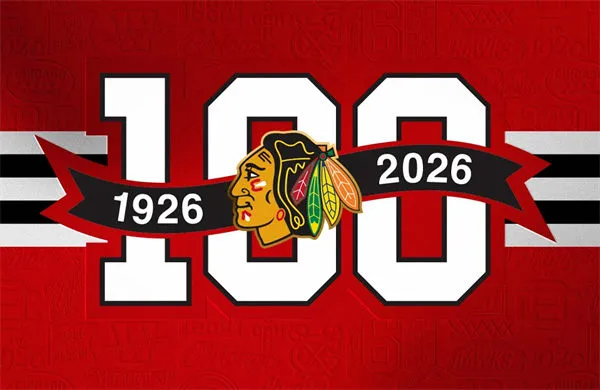  Chicago Blackhawks 100th Anniversary Logo 