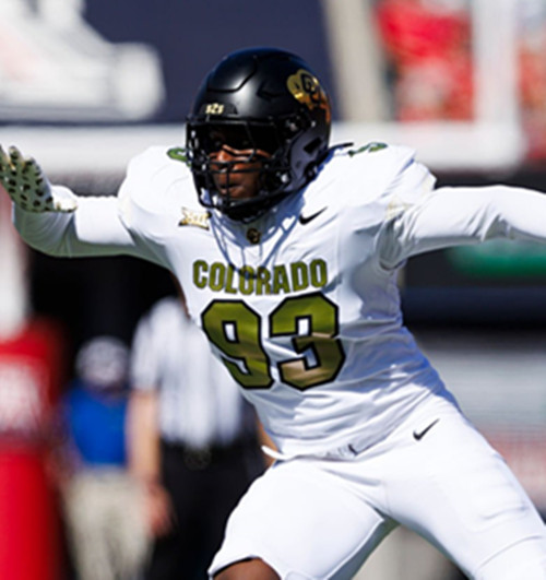  Colorado Buffaloes #93 Samuel Okunlola 2025 White Gold College Football Game Jersey 