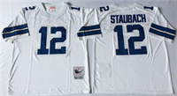 Dallas Cowboys #12 Roger Staubach White Throwback Jersey 