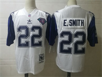 Dallas Cowboys #22 Emmitt Smith White Thanksgivings 75TH Throwback Jersey 