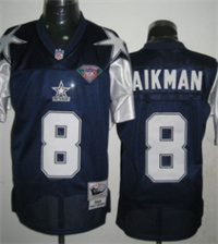  Dallas Cowboys #8 Troy Aikman Blue Thanksgivings 75TH Throwback Jersey 