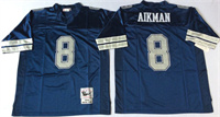  Dallas Cowboys #8 Troy Aikman Blue Throwback Jersey 