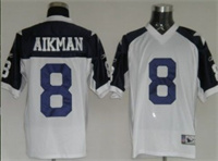  Dallas Cowboys #8 Troy Aikman White Thanksgiving Jersey 