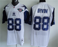  Dallas Cowboys #88 Michael Irvin White 75TH Patch Throwback Jersey 