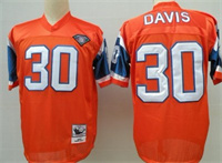  Denver Broncos #30 Terrell Davis Orange 75TH Throwback Jersey 